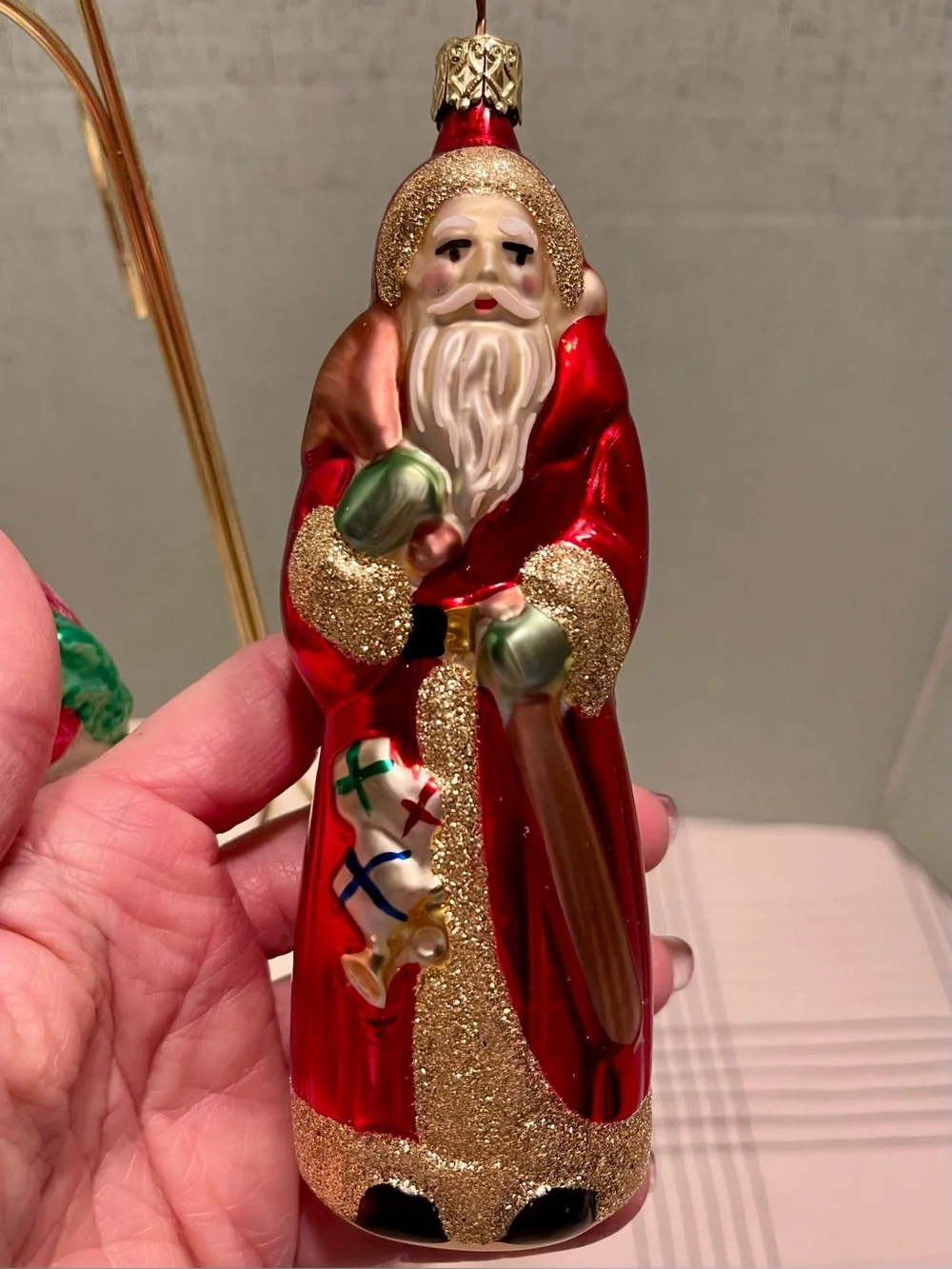 VINTAGE CHRISTOPHER RADKO  Glass Santa and Cottage Holiday Ornaments Bundle